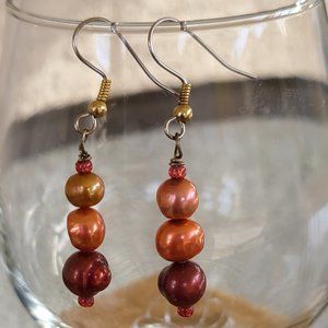 🌟3 Colors of Apricot Pearl Earrings🌟